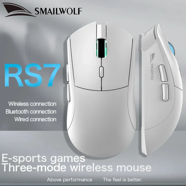 SMAILWOLF RS7 Wireless Gaming Mouse PAW3311 Macro Driver Laptop Desktop Computer Office Game 12000dpi