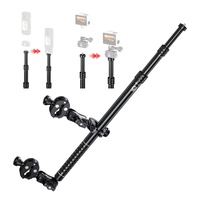 Kewig – bâton de selfie pour moto avec pince de fixation antivol pour caméra d'action Insta360/GoPro, tige télescopique en alliage d'aluminium