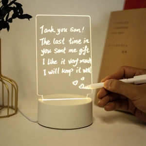 Lampada da Tavolo <span class=keywords><strong>LED</strong></span> Creativa e Moderna per Camera da Letto, in Acrilico, Luce Calda, Personalizzabile, <span class=keywords><strong>con</strong></span> Messaggi 3D Scritti a Mano e Lavagna per Bambini - Product Image 4