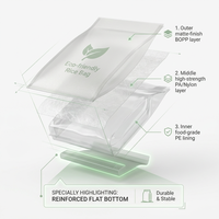 Emballage personnalisé imprimé, résistant à l'humidité, recyclable, en plastique, pour riz, aliments en conserve, sucre, avec poignée, sous vide, pour sacs plats de 1 kg, 2 kg, 5 kg