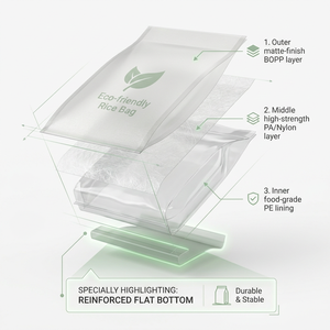 Envases de plástico personalizados, resistentes a la humedad, reciclables, de 1 kg, 2 kg, 5 kg, para arroz, con asa, al vacío, para alimentos enlatados, azúcar - Product Image 4