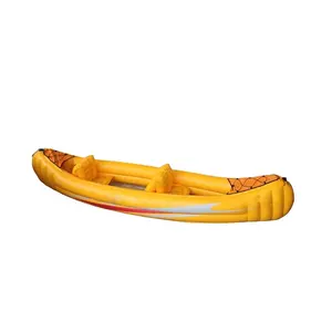 Китай поставщик новая надувная прозрачная подошва желтый 2 человек надувная лодка каяк для водных видов спорта
