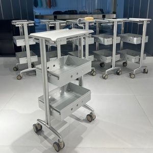 Carrito de Peluquería Profesional con 4 Ruedas, Carrito de Almacenamiento de Aleación de Aluminio para Peluquería, Diseño Minimalista, Fácil de Mover - Product Image 3