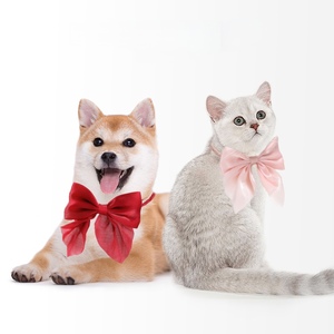 Leichte Luxus-Glamour-Dekoration Helle Seiden schleife Hoch effiziente Haustier-Katzen halsbänder Hunde - Product Image 1