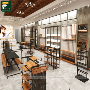 High Grade <b>Clothing</b> Store Display <b>Rack</b> Apparel Counter Garment Showcase Glass Cabinet Furniture - Product Image 2