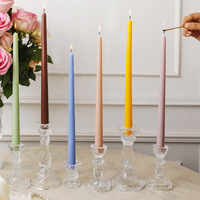 Venta al por Mayor de Velas de Barra Larga de 30CM en 40 Colores, Estilo Europeo, para Banquetes de Boda, Semielaboradas, Sin Aroma, Sin Humo