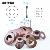 60Si2MnA Belleville Ressort de Compression Rondelle Ressort À Disque Diamètre Extérieur 8/12.5mm Diamètre Intérieur 4.2-6.2mm Épaisseur 0.2-0.7mm