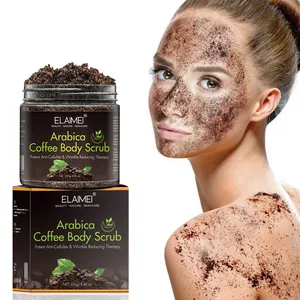 ELAIMEI Gommage au café Arabica naturel et biologique pour la peau, exfoliant pour le visage et le corps pour la cellulite, marque privée, 250g