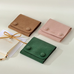 New Arrival Custom Embossed Logo <b>Envelope</b> Double Inner Folded Necklace Ring Jewelry Storage <b>Gift</b> Packaging with Divider - Product Image 5