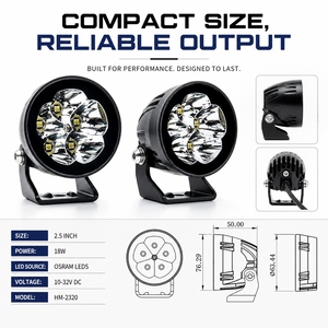 <span class=keywords><strong>Mini</strong></span> projecteur LED rond de 2,5 pouces 18W 12-32V <span class=keywords><strong>OSRAM</strong></span> P8 blanc ambre compact, projecteur auxiliaire pour moto, VTT, SUV - Product Image 5