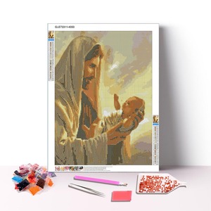 Jésus Christ Croix Pendentif Photos Mosaïque 5D Diy Diamant Peinture Kit carré Diamant 5d Diamant Peinture Kit Religieux - Product Image 1