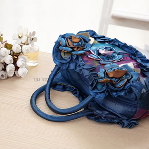 Sac à main coréen tendance pour femme, sac de maman, pochette pour téléphone portable et clés, avec fermeture éclair en dentelle de couleur unie, en polyester Tanjing - Product Image 4