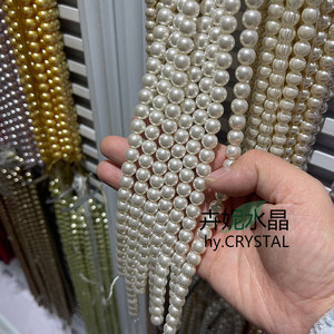 ลูกปัดคริสตัลแลมป์เวิร์คขนาด 8 มม. และลูกปัดแก้วเลียนแบบมุกเม็ดใหญ่ สำหรับทำสร้อยคอ DIY ทำมือ ขายส่ง ชุบเคลือบด้วยไฟฟ้า - Product Image 3