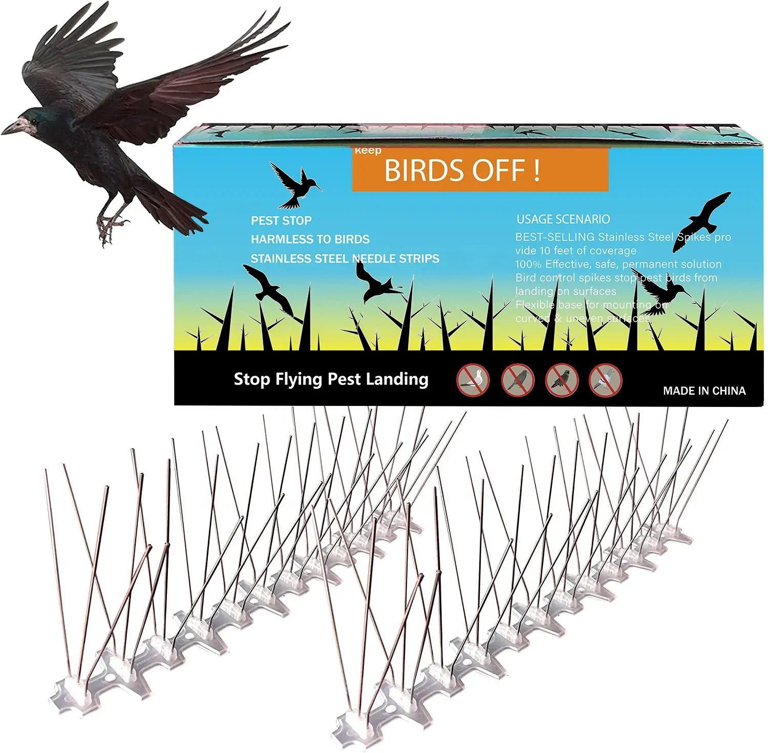 Seicosy Wholesale Durable repelling birds gel deterrent perfect deterrent bird spikes stainless steel bird repeller