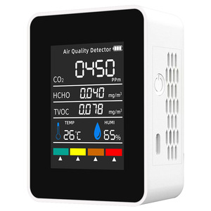 Detector de Calidad del Aire, Monitor de CO2, HCHO y TVOC, Pantalla LCD, Sensor de Temperatura y Humedad, Portátil, para Uso en Interiores - Product Image 1