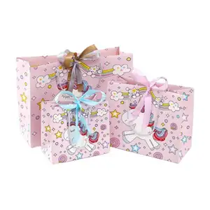 Sac cadeau Sac d'emballage pour enfants Sac en papier licorne