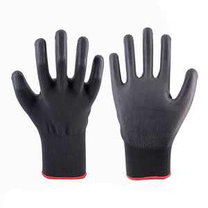 4131X noir <span class=keywords><strong>Polyester</strong></span> Nylon <span class=keywords><strong>PU</strong></span> enduit gants polyuréthane paume Fit Guantes De Trabajo protection sécurité gants de travail pour l'assemblage - Product Image 2