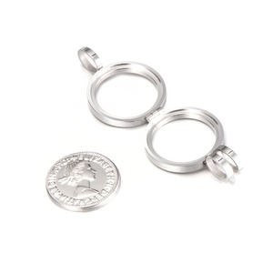 Grosir Bingkai Liontin Bulat Perak Liontin <span class=keywords><strong>Bezel</strong></span> Koin Dipoles Tinggi - Product Image 5