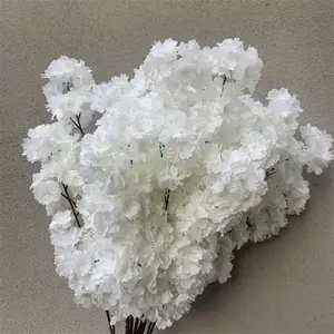 L-322 Wholesale Wedding Decoration Tree Artificial Silk Flowers White Cherry Blossom Branches For Table Arch