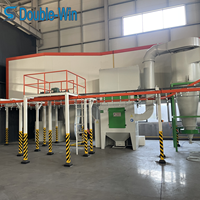Ligne de peinture en poudre à balayage automatique pour boîtes de chargement de camions, équipement de peinture de haute performance avec contrôle PLC