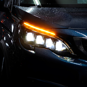 Pour <span class=keywords><strong>Peugeot</strong></span> 4008 <span class=keywords><strong>5008</strong></span> (2017-2020) – Ensemble de feux arrière modifiés avec DRL, clignotants dynamiques LED, phares automatiques à quatre lentilles et accessoires - Product Image 3