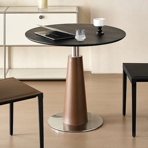 Mesa <span class=keywords><strong>de</strong></span> Comedor Redonda Vintage <span class=keywords><strong>de</strong></span> Madera Maciza, <span class=keywords><strong>Sillas</strong></span> para Balcón, Estilo Bauhaus <span class=keywords><strong>de</strong></span> Mediados <span class=keywords><strong>de</strong></span> Siglo, Mesa <span class=keywords><strong>de</strong></span> Discusión para Cafetería o Casa Pequeña - Product Image 2