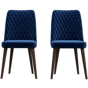 DB Katie <b>Mid</b>-<b>Century</b> Modern Velvet Dining <b>Chair</b> Set of 2 Solid Home Furniture for Living Rooms Home Office Stylish <b>Accent</b> Design - Product Image 1
