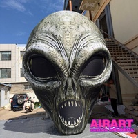 Ballon gonflable tête d'alien pour fête sur le thème de la science-fiction, accessoire d'horreur à suspendre sur scène, tête de crâne gonflable pop-up pour Halloween