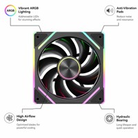 Ventilateur de boîtier PC SNOWMAN TK120-6PIN-BK 120mm Noir ARGB 45CFM 1200 tr/min à roulement hydraulique 6 broches 12V DC uniquement – Vente en gros