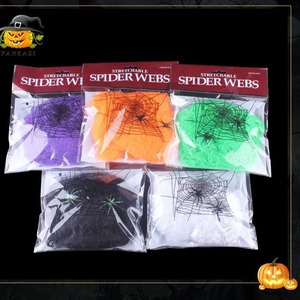 Décorations d'Halloween : Toiles d'araignées rondes, 5 couleurs, pour intérieur et extérieur, idéales pour maison hantée, escape room, décor de film - Product Image 4