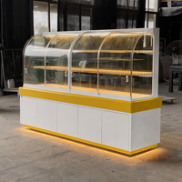 Bäckerei-Vitrine mit Edelstahlrahmen, Titanbeschichtung, LED-Beleuchtung und Transparentem Sicherheitsglas für Gewerbliche Nutzung