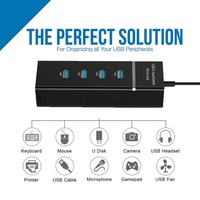 Hub USB 3.0 à 4 ports avec câble de 30cm de Long pour PC portable MacBook Mac Pro Mac Mini iMac Surface Pro et plus