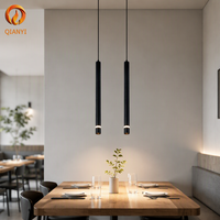Lampe suspendue LED rétractable à tube long pour îlot de cuisine, salle à manger, boutique, comptoir de bar, décoration, tube cylindrique, bureau