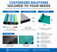 Tapis en caoutchouc antistatique ESD, résistant aux hautes températures, antidérapant, personnalisable, longueur 10 m, surface brillante/ mate, résistivité