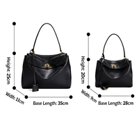 Sacs à main en cuir de vachette véritable, directement de l'usine, pour femmes, classiques, avec fermoir tournant, sac à bandoulière, sac fourre-tout 3-en-1, sac à main à poignée supérieure, OEM ODM