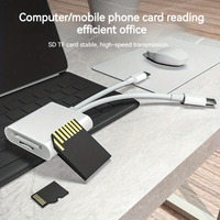 Lector de Tarjetas de Plástico Multifunción 2 en 1 Compatible con SD/MicroSD/USB 3.0 e Interfaz Tipo-C para Teléfonos Inteligentes Android/iOS