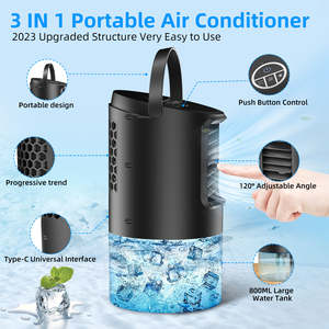 Mini-refroidisseur d'air et humidificateur portable 2-en-1 2026 avec 3 vitesses et minuterie 2H/4H, alimentation CC pour la maison et la voiture - Product Image 5