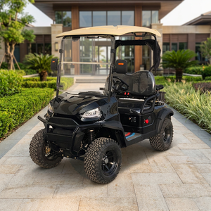 Carrito de <span class=keywords><strong>Golf</strong></span> Eléctrico Negro de Cuatro Ruedas, Vehículo Turístico de 4 Plazas, Carrito Utilitario de Baja Velocidad con Toldo Blanco - Product Image 3