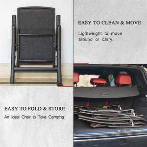 เก้าอี้สนามพับได้โครงอะลูมิเนียมปรับเอนได้ พนักพิงสูง สำหรับสวนกลางแจ้ง เฟอร์นิเจอร์แบบสลิง - Product Image 6