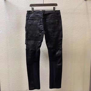 Jeans in Denim Cerato Personalizzati Primavera 2024, <span class=keywords><strong>Abbigliamento</strong></span> Maschile Classico Gotico, Jeans Dritti Rivestiti Stile <span class=keywords><strong>Hip</strong></span> <span class=keywords><strong>Hop</strong></span> - Product Image 2