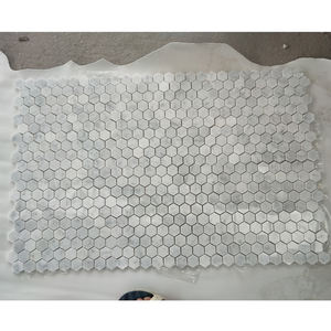 مصنع أرخص كارارا بيانكو شحذ مسدس بلاط أرضيات رخام مزجج و ألواح حائط - Product Image 6