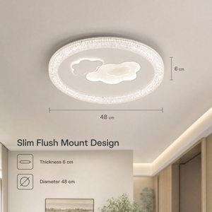 Lámpara de Techo LED Moderna con Control Remoto, Regulable, Tricolor, Acrílico y Hierro, Montaje Empotrado, para Interiores, Dormitorio, Sala de Estar - Product Image 3