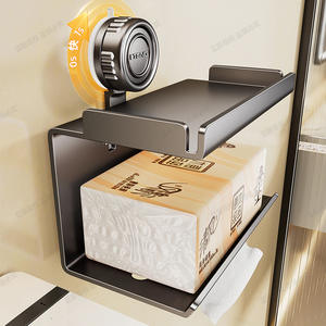 Porte-papier hygiénique Blue Vine, gris foncé, à fixation par ventouse, étagère rectangulaire pour le rangement du papier toilette - Product Image 3