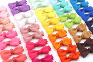 Ok Atacado 196 Cores Tiny Baby <span class=keywords><strong>Girl</strong></span> Full Forrado Grosgrain Fita Cabelo Bow Dog Brands - Product Image 3