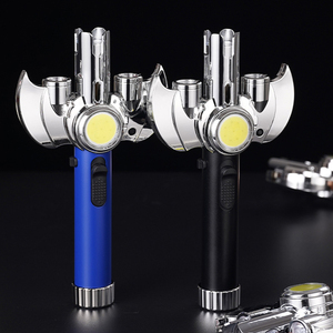 Vente en gros <span class=keywords><strong>de</strong></span> <span class=keywords><strong>chalumeau</strong></span> moderne en alliage <span class=keywords><strong>de</strong></span> zinc coupe-vent bleu cuisine BBQ flamme unique butane rechargeable torche à cigares pistolet à <span class=keywords><strong>gaz</strong></span> - Product Image 6