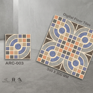 Vistaar Export Quality 300x300 Ceramic Floor Tiles Affordable Prices Embossed Punch Design Digital Glazed Matt Finish 12x12 - Product Image 1