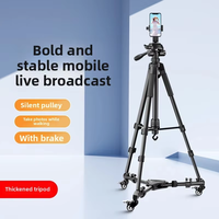 Trépied photo à roulettes amélioré, avec lumière d'appoint et plateau accessoires en option pour la diffusion en direct e-commerce et la prise de vue mobile