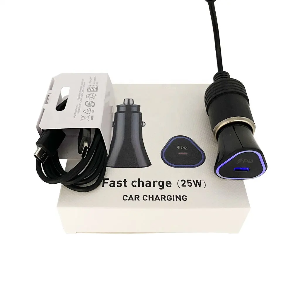 S21+Note 20U10 mobile phone car charger 25W for Samsung triangle car charging PD fast charging