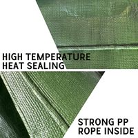 Bâche PE Vert Olive Argentée 180 GSM Légère pour la Construction, Imperméable, Anti-Déchirure, pour Couverture de Chantier, Sable et Ciment, Robuste