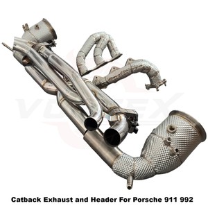 Échappement droit en acier inoxydable sans silencieux Vortex avec soupape à vide pour Porsche 911 992 Racing - Product Image 4